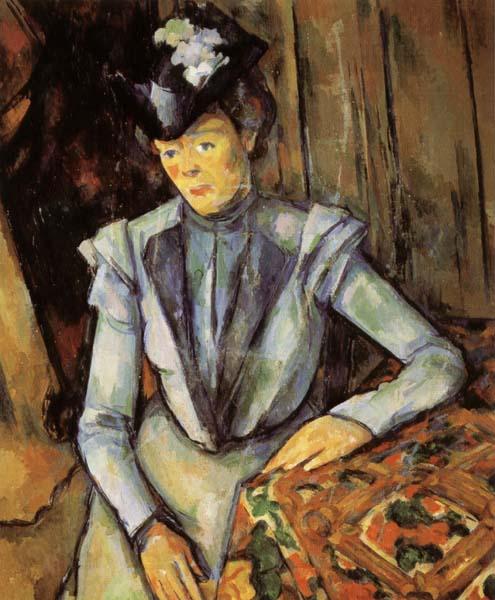 Paul Cezanne Ld Dame en bleu Norge oil painting art